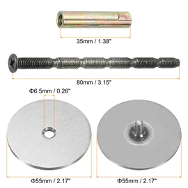 PATIKIL Door Knob Hole Cover Plate, 2 3/16" Dia. Deadbolt Cover Plate Door Hole Filler Plate for 1 3/8" to 1 3/4" Holes, Brushed Satin Nickel