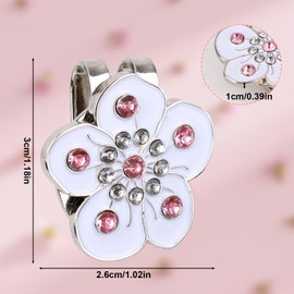 Gosknor Magnetic Golf Ball Marker with Hat Clip, Flower Shape Magnet Hat Clip Ball Marker Holders Golf Accessories Decoration for Bag Cap Glove Women Men Golfer Gift (White)