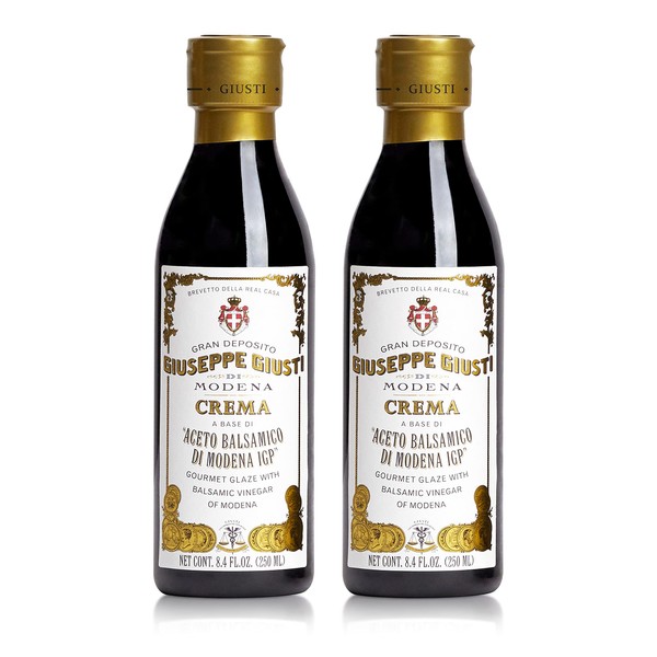 Giuseppe Giusti Italian Crema Balsamic Glaze Vinegar Reduction of Modena IGP, Natural Flavored Balsamic Vinegar Made With Balsamic Vinegar of Modena, Imported from Italy - 8.45 fl oz - Pack of 2