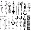 Oottati 8 Sheets Arm Temporary Tattoos Arrow Heartbeat Moon Sun