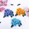 Blue Flower Iron on Patches,Embroidery Lace Flower Applique Sew On