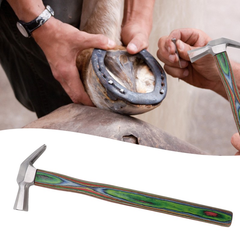 Farrier Hammer Horseshoe Hammer Steel Wooden Handle Horse Shoe Nail
