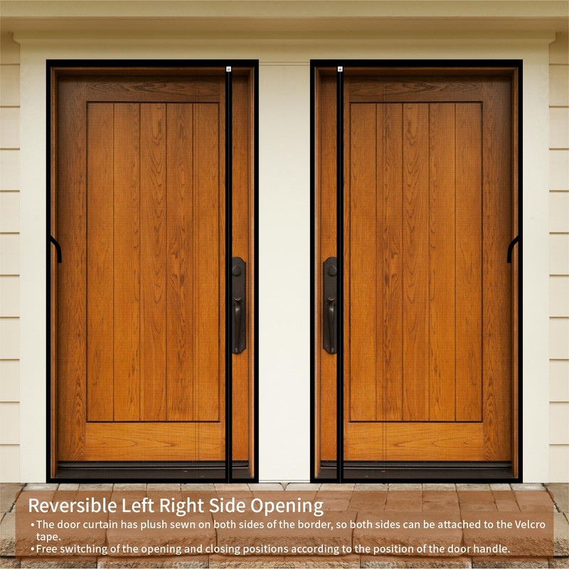CHIYUNS Reversible Left Right Side Opening Screen Door Mesh Magnetic