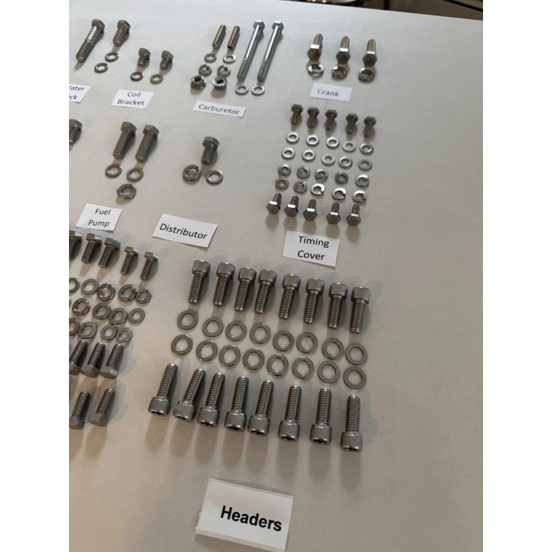 resto-bolts BBC STAINLESS STEEL ENGINE BOLT KIT HEX Head SWP