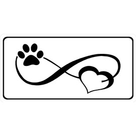 Infinity Paw Print Photo License Plate
