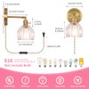 Eemmwet Tulip Wall Sconces Set of 2, Pink Glass Plug