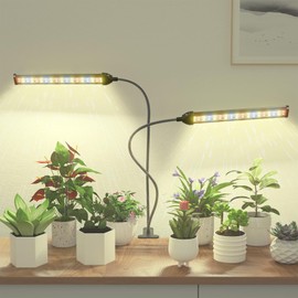 [2024 Newest] Grow Light, 5000K Full Spectrum White Red Blue 138 LED Plant Lamp Clip-on Desk for Indoor Plants Growing, 5 Dimmable Levels & Timer Setting 4/8/12/18H