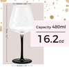 MIAMIO Premium Crystal Wine Glasses, Set of 4 with Black