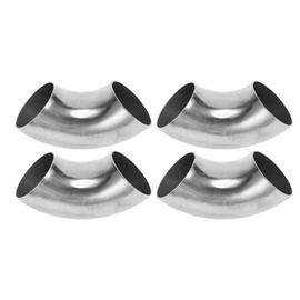 Motoforti 4pcs 90 Degree Mandrel Bend Elbow Car Modified Exhaust Pipe Tubing Piping 2" Inch OD Thickness 1.0mm/19GA 51x135x1.0mm 304 Stainless Steel Silver Tone