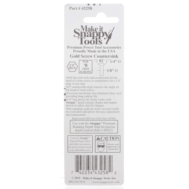 Make it Snappy Tools 1/8 Inch x 1/4 Inch Trim-Screw