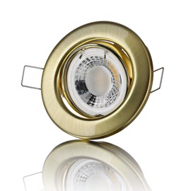 lambado® Premium LED-spotlight, 230 V, brushed gold, bright and economical, including 5 W GU10 spotlight, neutral white, modern lighting thanks to timeless recessed spotlights/ceiling spotlights