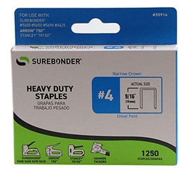 Surebonder 55916 Heavy Duty 9/16-Inch Length Staples, Arrow T50 Type, 1250 Count