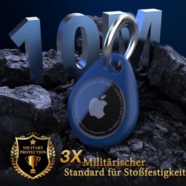 Biuupa Pack of 4 Pendant for AirTag - Shockproof, Scratch-Resistant TPU Protective Case with Front Cover and Key Fob, All-Round Protection Case, Case with Keychain, Washable Accessories, Black and