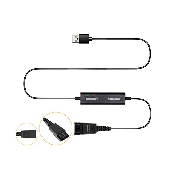 VoiceJoy USB to Quick Disconnect Adapter for Jabra GN QD