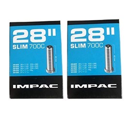Impac 2pk Cycle Tubes 28" SLIM Schrader Valve - 28x1.10, 28x1.20, 28x1.25, 27x1 1/4, 700x28c, 700x30c, 700x32c, 28-622, 30-622, 32-622, 28-630, 32-630, 700c