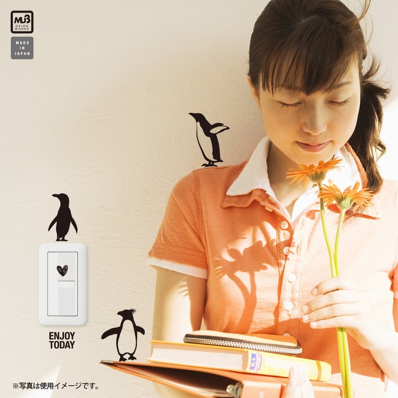 Wall Sticker Penguin Pattern Made in Japan Nordic MU3