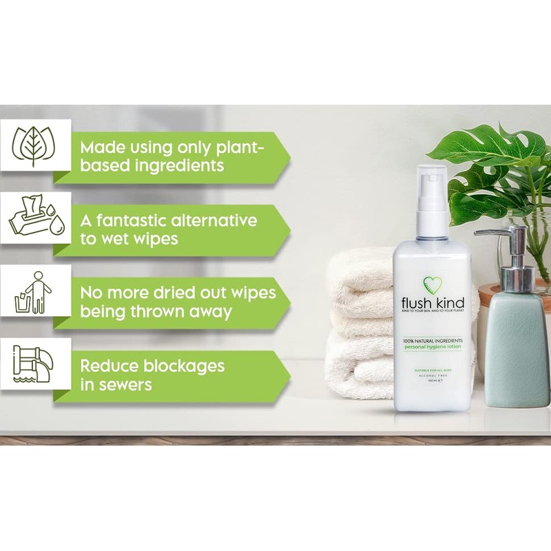 Flush Kind® Toilet Wipe Gel Lotion, Eco-Friendly, Flushable Toilet Wipe