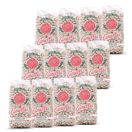 Camellia Brand Dried Cannellini Beans – Premium White Kidney Beans with Nutty Flavor, Non-GMO, Gluten-Free, Perfect for Italian Recipes, Soups, Salads, Pasta e Fagioli, and Healthy Vegetarian Meals, 1 Pound (Pack of 12)