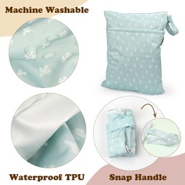 Mama Koala - Paquete de 2 bolsas húmedas secas sobre la marcha, piscina, playa, gimnasio, centro de fitness, natatorium, bolsa de pañales impermeable de poliéster con 2 bolsillos, portátil