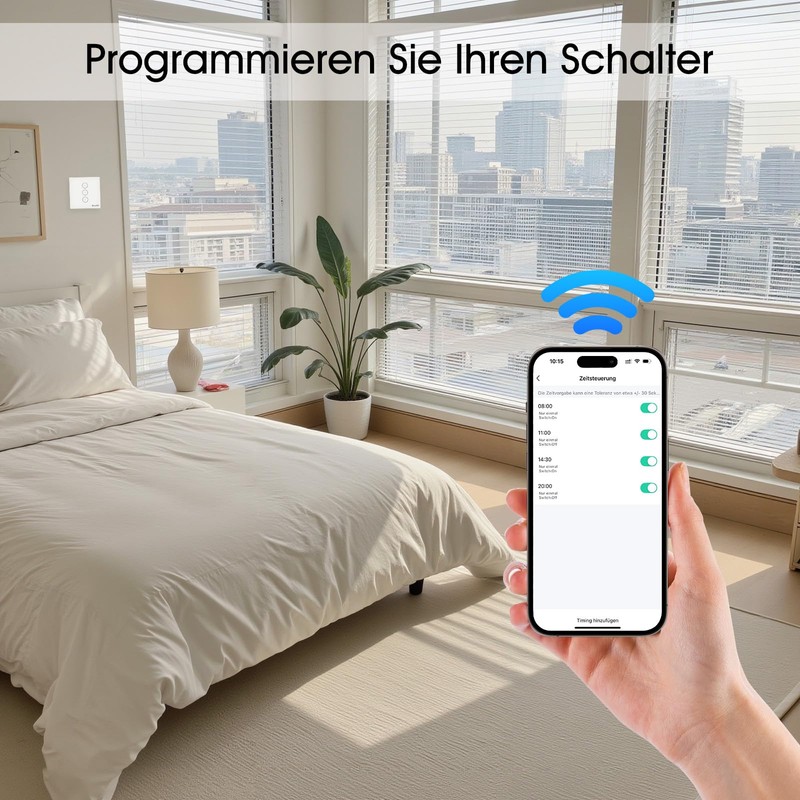 HEUXGIR WiFi Blind Switch, 86 mm Smart Roller Shutter Switch