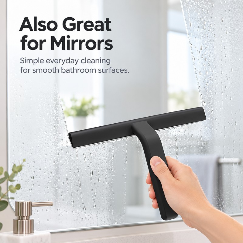 Silicone Shower Squeegee for Glass Doors, Windows & Mirrors –