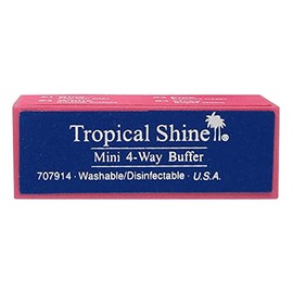 Tropical Shine Nail File 4-Way Buffer Mini-Block (Medium/Fine - Smooth/Shine) Block Size: - 1" x 1" x 3" (707914)