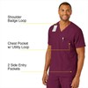 WonderWink W123 Men’s V-Neck Scrub Top — Wine, Medium