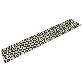 GoDazzling - Camino de mesa retro de los años 60 y 70 años, diseño de flores de margaritas blancas y negras, estilo bohemio clásico, bufanda rectangular para comedor, cocina, decoración de mesa, 33 cm
