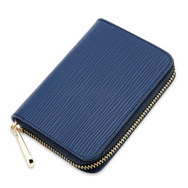 Urban & Chic Luxury Style Ladies Small Zip Around Wallet/Card Holder/Coin Purse, Women's Small Zip Around Wallet/Card Holder/Coin Purse (Navy)