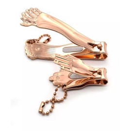 Kikkerland Cortauñas Color Cobre En Forma De Pie Y Mano 2 Pzas