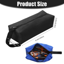 2 Pcs Multipurpose Zipper Small Tool Bag Canvas Tool Bags Small Tool Pouch Tote Bags Tool Organizer Tool Storage Bag for Screwdriver Tool(Black&Blue)