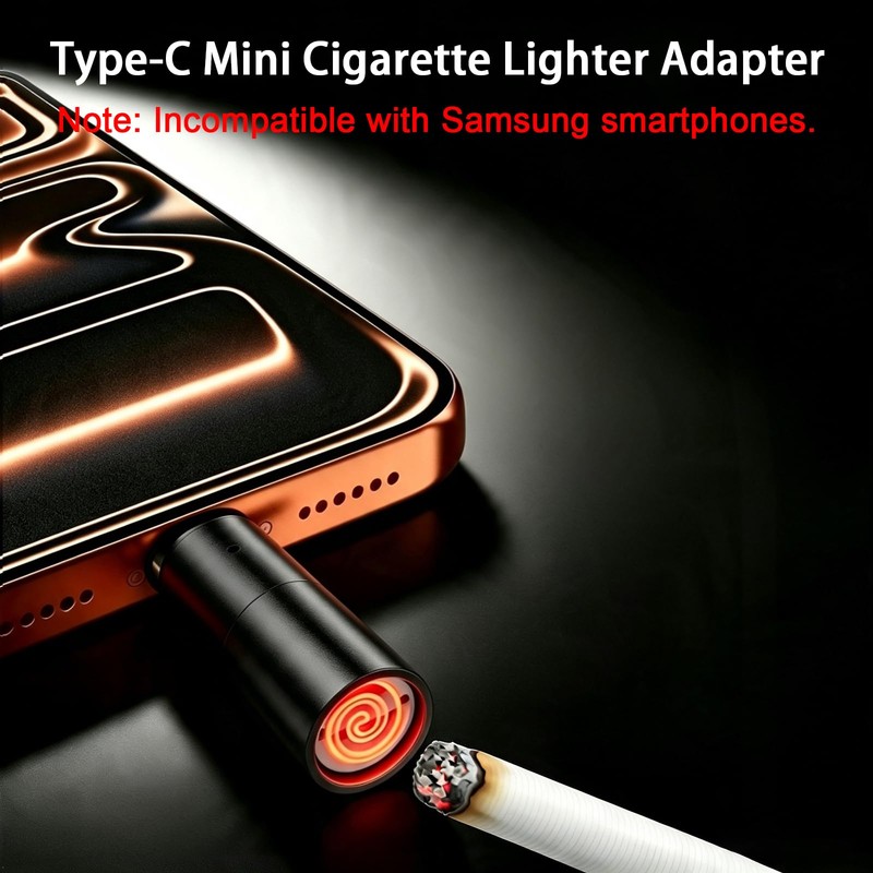 USB-C Smartphones Electric Lighter, Plug Play Windproof Igniter