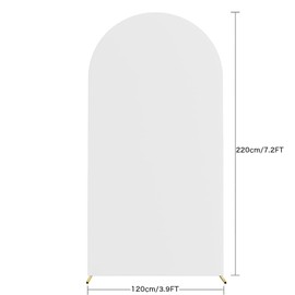 Wedding Arch Backdrop Cover 3.9x7.2FT Arch Stand Cover Round Top Double Sided Stretch Arch Backdrop Stand Cover for Birthday Party Wedding Ceremony Bridal Shower Decoration