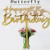 Bekaterea - Decoración para tarta de cumpleaños 55, acrílico dorado