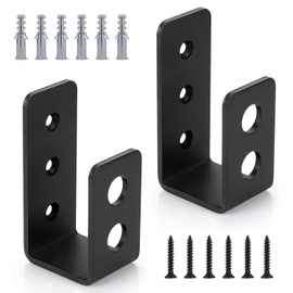 Door Barricade Brackets 2 Pack U Angle Bracket with Screws for Reinforced Door Locks, Barn, Shed, Garage