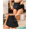Black Women High Waisted Bikini Set with Skirt - Tummy