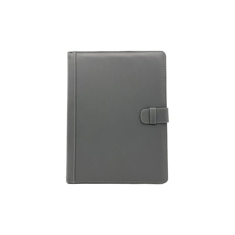 Carpeta Ejecutiva Oficio Con Bolsillo, Portablock Y Lengüeta Color Gris