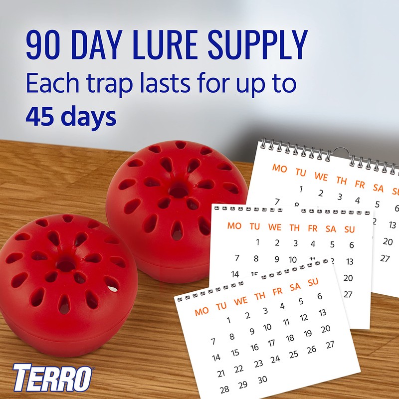 TERRO T2502 Ready-to-Use Indoor Fruit Fly Trap with Built in