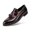 Men's Tassel Loafer, Classic Casual Dress Shoe, Wine Leather Tassel