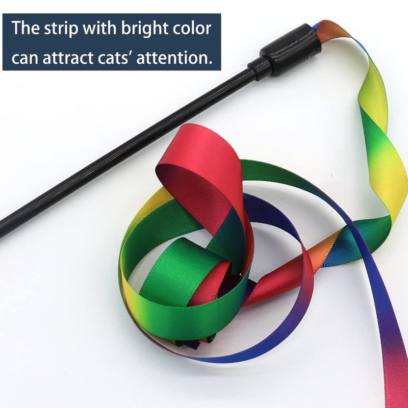 LASOCUHOO Interactive Cat Wand Toys Interactive Cat Teaser Wand String
