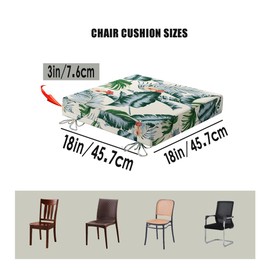 OUMEITT Outdoor Furniture Cushions 18"X18"X3",Waterproof Garden Lawn Patio Chair Cushions Set of 4,with Removable Cover and Adjustable Ties/for Indoor/Outdoor (Hawaiian)