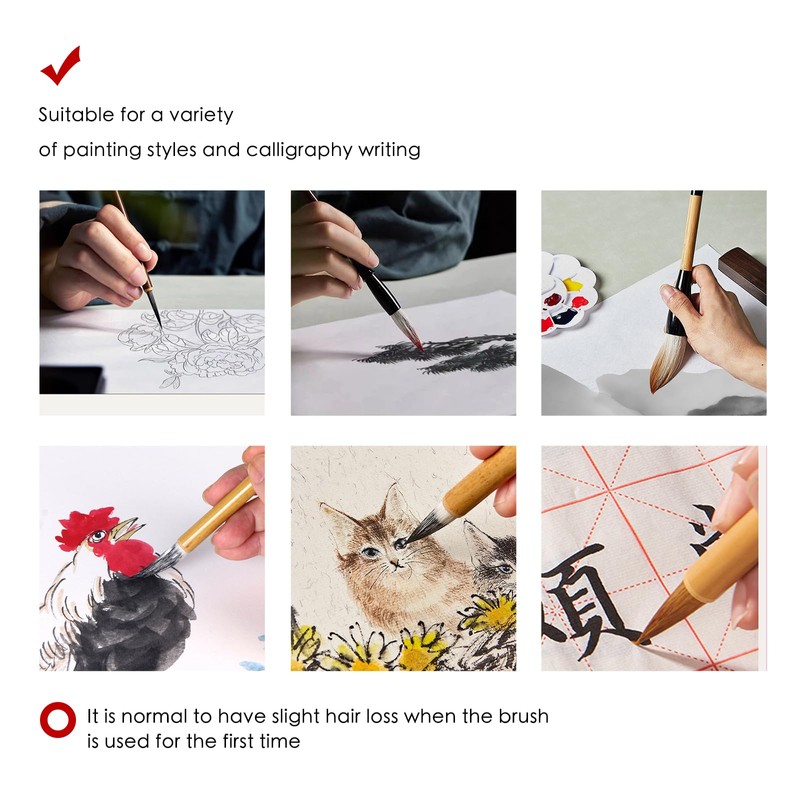 SEAMEW 10-Piece Chinese Calligraphy Brush Set - Premium Writing Brushes