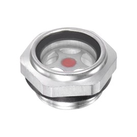 sourcing map Air Compressor Oil Level Indicator Sight Glass G3/4 Aluminium Liquid Indicator Window