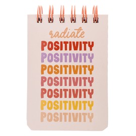 Graphique Petite Wiro Notepad - Positivity Design - 3.5"x 5.5", 200 Lined Pages, Custom Interior and Spiral Bound Top - Perfect for Leaving Messages and Taking Notes