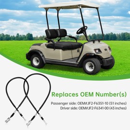 10L0L Golf Cart Brake Cable Set 2PCS for Yamaha G8 G14 G16 G19 G20 G22 Gas and Electric Replaces Passenger Side OEM Part# JF2-F6351-10 & Driver Side OEM Part# JF2-F6341-00
