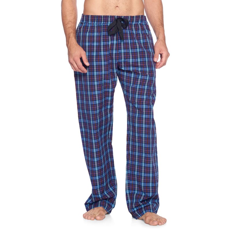 Ashford & Brooks Men's Long Nightshirt | Woven Plaid Henley