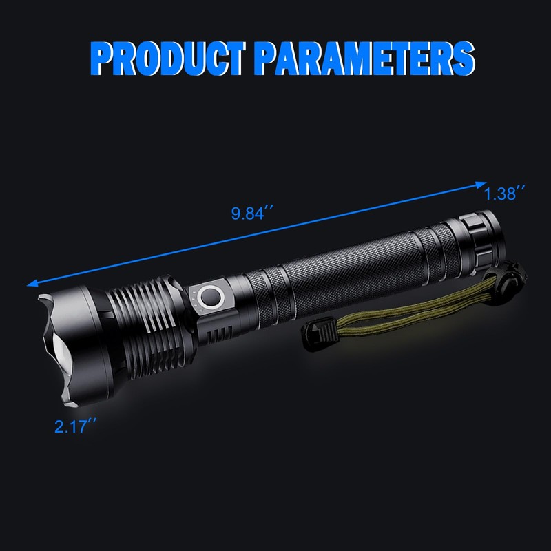 5000 Lumens Super Bright Flashlight with 5 Modes & Waterproof,