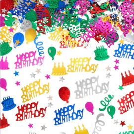 Confetti Birthday, Happy Birthday Confetti Multicoloured, Confetti Birthday Table Decoration, Birthday Decoration Table, Glitter Birthday Decorations Confetti Woman Man Children for Birthday Party