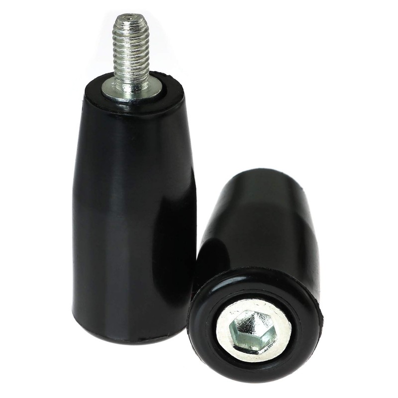 E-outstanding Revolving Handle 2PCS Black Screw-On M6 Male Plastic Revolving
