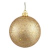 Vickerman 4" Plastic Ball Ornaments in Sequin Gold (Set of